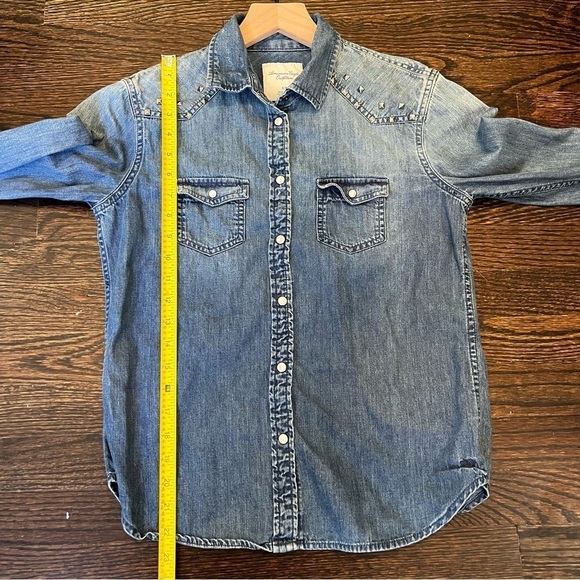 Women’s | American Eagle Blue Denim Pearl Snap Studded Jacket | Small - Picture 6 of 7